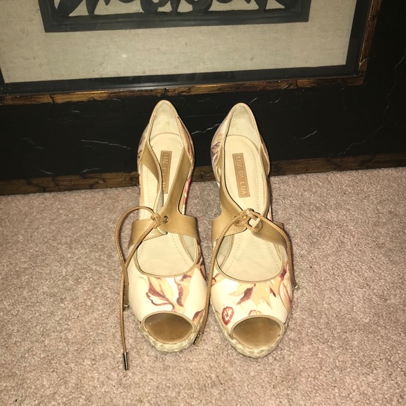 COPY - 👠 Luz Da Lua Floral Wedge Shoes H10 - Picture 2 of 4